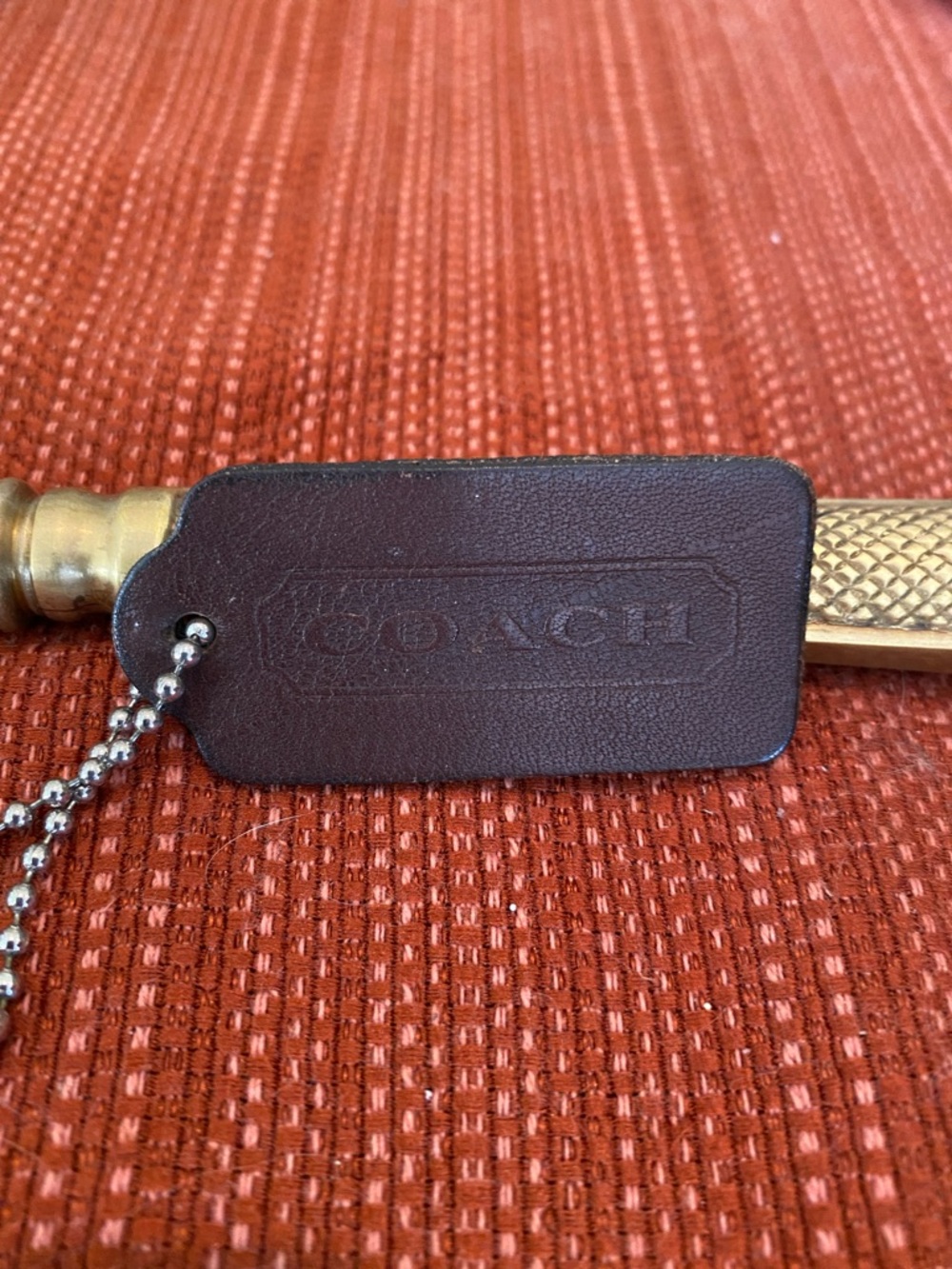 Vintage Coach Brown Leather Double sided Cowhide Leatherware Hangtag (002)